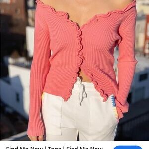 Pink Ruffled Cardigan